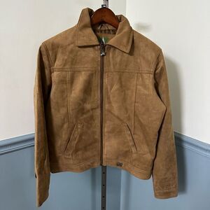 NWT Emporio Armani Suede Leather Full Zip Jacket Coat Size Medium